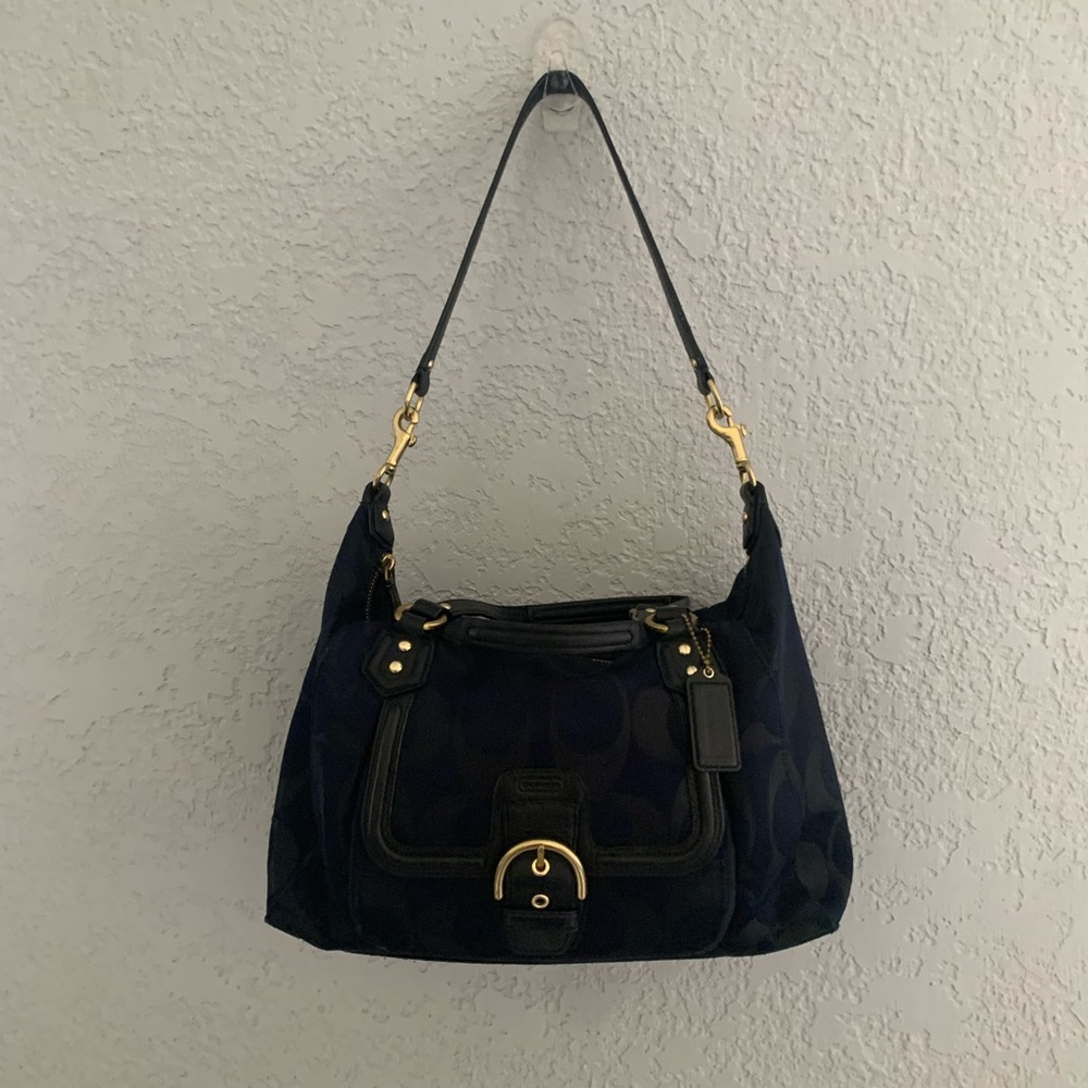 😊Coach SoHo Vintage satchel handbag blue and black